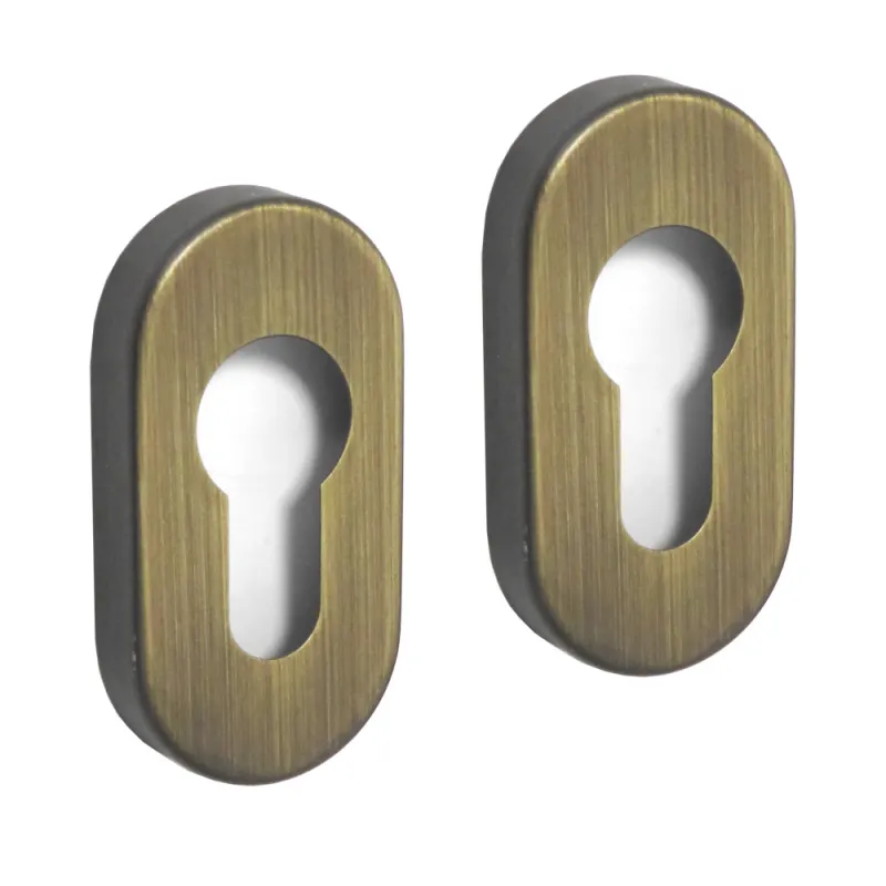 Szyld wkładki rozeta owalna 60x30mm brąz satyna 2szt. mod.277