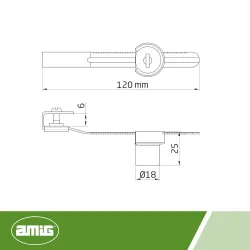 Zamek do szklanych Witryn 6mm dł. 120mm mod. 10A