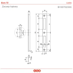 Zaczep kątowy 170x20x8mm mosiądzowany prost. do zamka EUROPA
