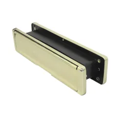 Wrzutnia na listy dwustronna 68x310mm ze szczotką złoty połysk 40-80 mod. NU MAIL