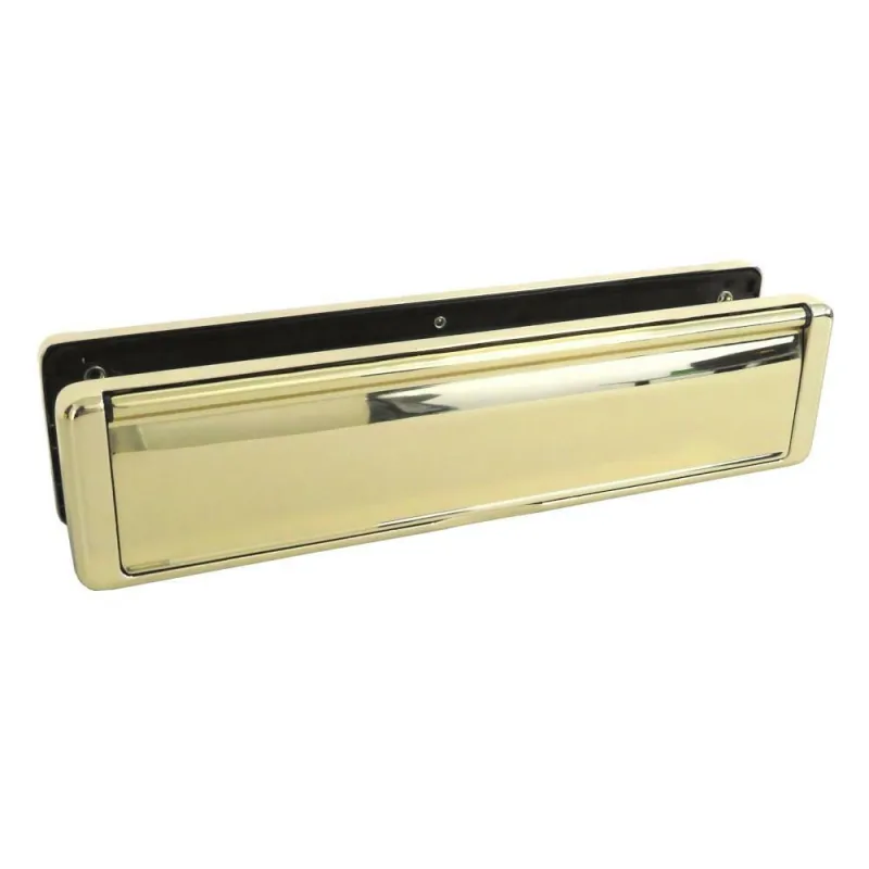 Wrzutnia na listy dwustronna 68x310mm ze szczotką złoty połysk 40-80 mod. NU MAIL