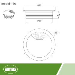 Przelotka do kabli fi. 80mm czarna mod. 140