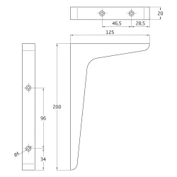 Wspornik półki drewniany buk 200x125mm mod. 19