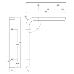 Wspornik półki drewniany buk 250x200mm mod. 17