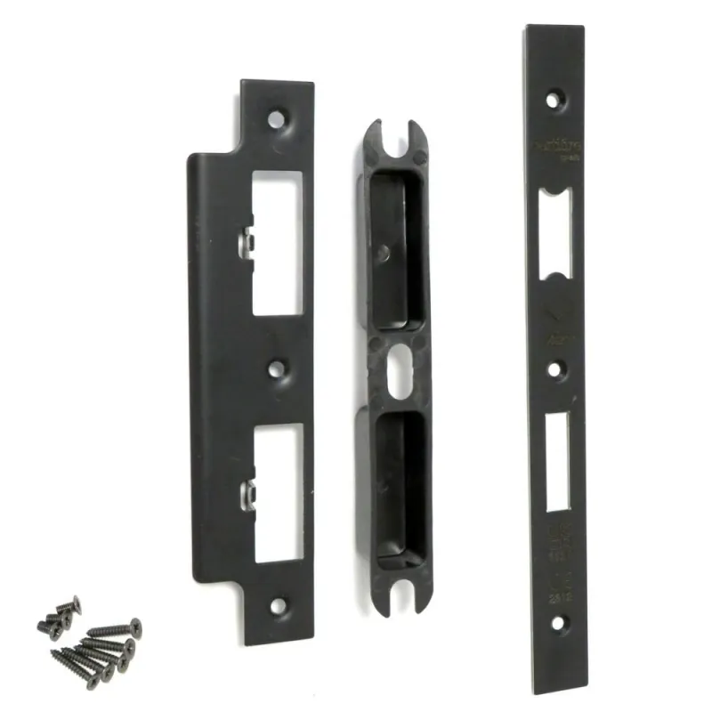 Zaczep i blacha czołowa czarne prostokątne do zamka VDL