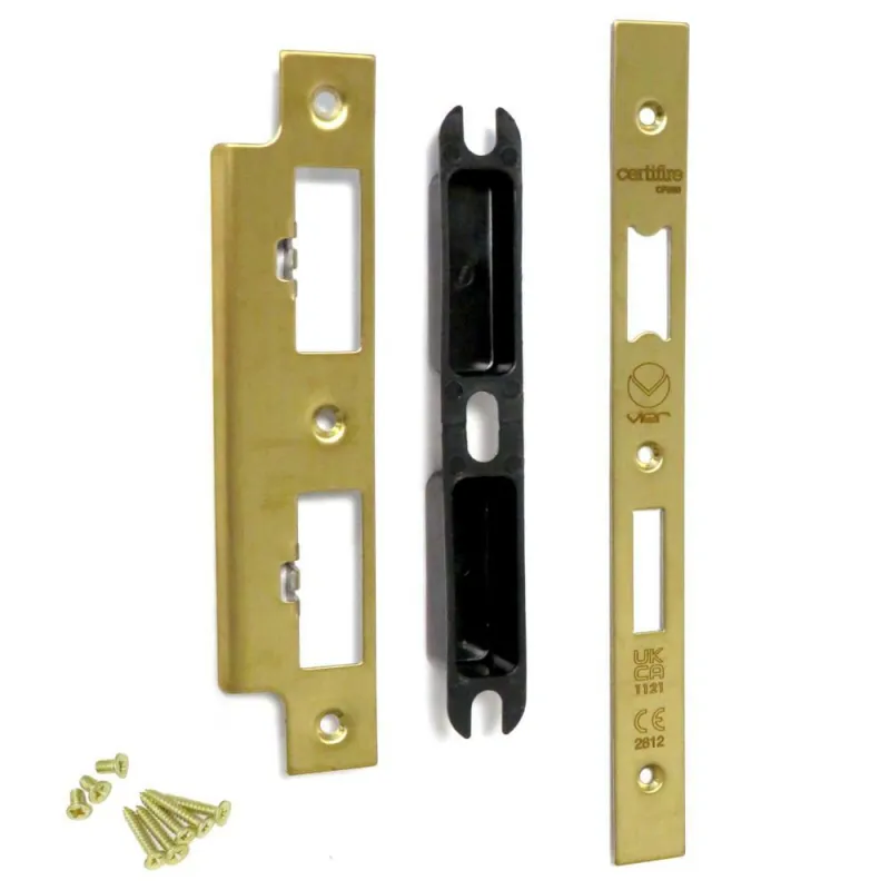 Zaczep i blacha czołowa zamka VDL  prostokątne złoty mat