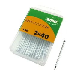 Gwoździe do betonu 2x40mm płaski łeb żelazny cynkowane 46 sztuk