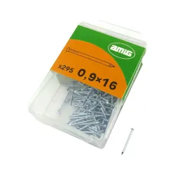 Gwóźdź do betonu 0,9x16mm płaski łeb żelazny cynkowany 295 sztuk