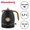 Czajnik elektryczny 1,7l z termometrem Inox czarny Klausberg