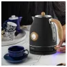 Czajnik elektryczny 1,7l z termometrem Inox czarny Klausberg