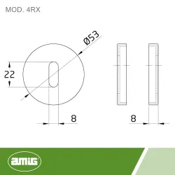 Szyld klucza rozeta okrągła 53mm INOX czarny mod.4RX