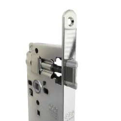 Zamek drzwiowy łazienkowy 90/50 niklowany F18 PATENT GRANDE
