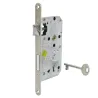 Zamek drzwiowy na klucz 72/50 czoło 18mm nikiel satyna ALFA