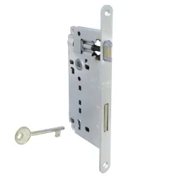 Zamek drzwiowy na klucz 90/50 chrom mat F18 PATENT GRANDE