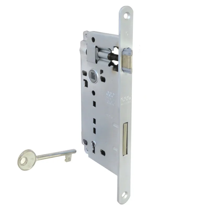 Zamek drzwiowy na klucz 90/50 chrom mat F18 PATENT GRANDE