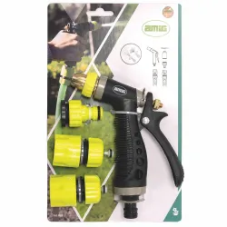 Zraszacz pistolet nastawny z mosiężną głowicą + złączki mod. R35