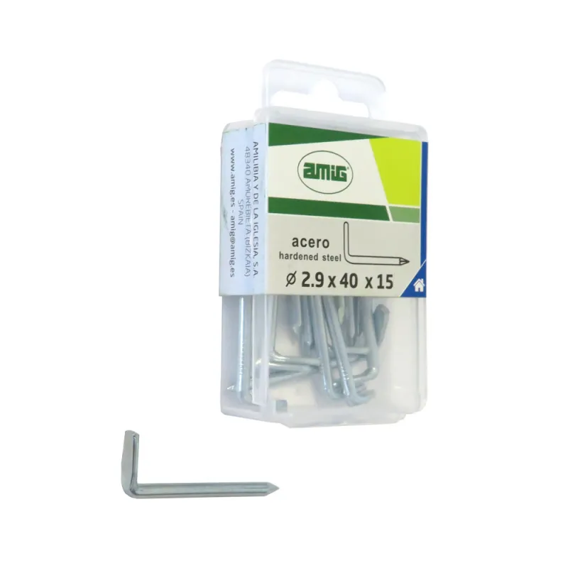 Hak L haczyk wbijany 2,9x40mm stalowy cynkowany 15szt.