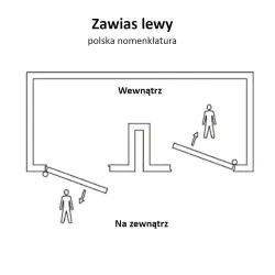 Zawias do drzwi 120x80mm mosiądz chrom mat rozłączny LEWY (pl) mod. 1007