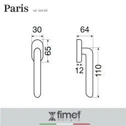 Klamka okienna PARIS 154 DK żelazo antyczne FIMET