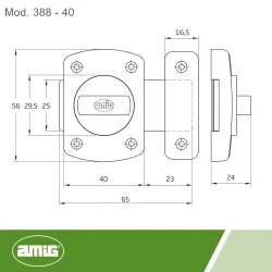 Zasuwka nawierzchniowa 40x65mm chromowana mod. 388