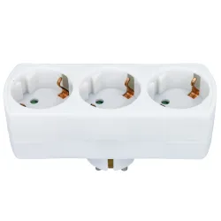 Rozgałęźnik elektryczny 3 gniazda biały mod.3210