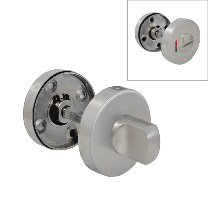 Szyld WC okrągły 53mm inox rozeta łazienkowa z pokrętłem mod. 2RX