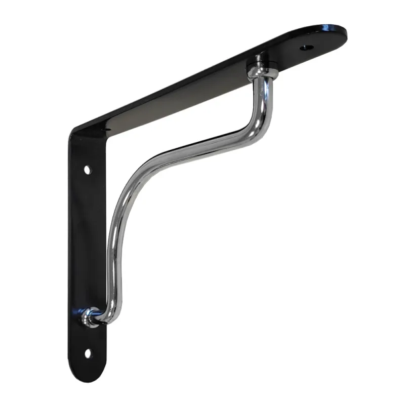 Wspornik półki stalowy czarny/chrom 180x230mm PALLADIO 23 powystawowe