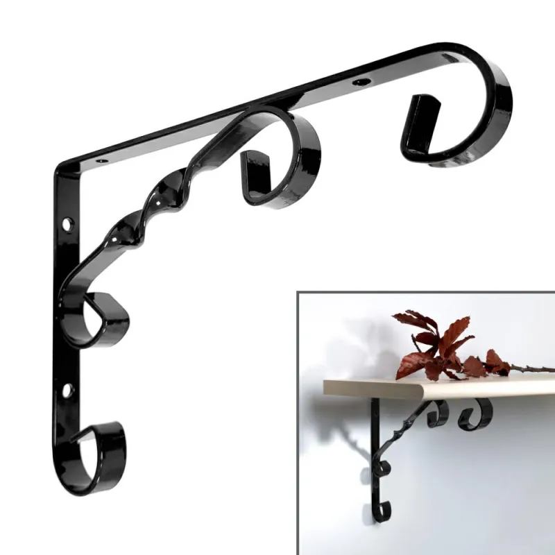 Wspornik półki stalowy czarny połysk 180x130mm COUNTRY 18