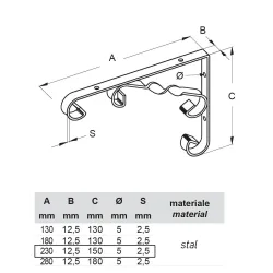 Podpórka COUNTRY 23 czarna R457