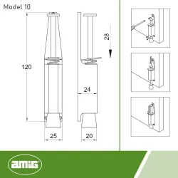 Stopka przytrzymująca drzwi 120x25mm biała mod. 10 przytrzymywacz