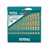 Wiertła do metalu HSS 1-10mm 19elementów w pudełku mod. TACSD0195 TOTAL