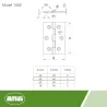 Zawias mosiężny złoto antyczne 60x40mm mod. 1002 EAN
