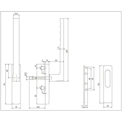 Klamko-pochwyt aluminiowy srebrny do drzwi przesuwnych AF1