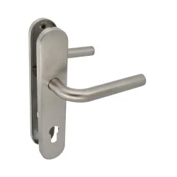 Klamka drzwiowa na wkładkę 85mm INOX długi szyld mod. 4PXB85 AMIG