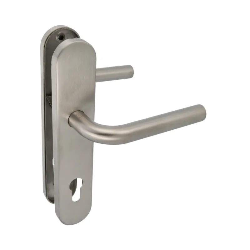 Klamka drzwiowa na wkładkę 85mm INOX długi szyld mod. 4PXB85 AMIG