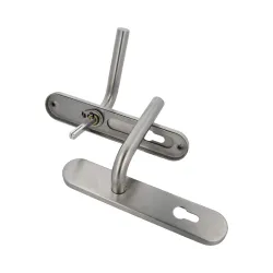 Klamka drzwiowa na wkładkę 85mm INOX długi szyld mod. 4PXB85 AMIG