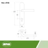 Klamka drzwiowa na wkładkę 85mm INOX długi szyld mod. 4PXB85 AMIG