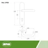 Klamka drzwiowa tzw. bezpieczna INOX na wkładkę 85mm długi szyld mod. 3PXB85 AMIG