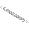 Śruba rzymska 30120 hak-hak M6x110 cynk