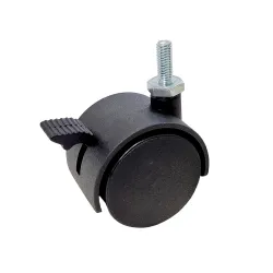 Kółko nylonowe wkręcane 40mm hamulec gwint M6 czarne mod. 1505