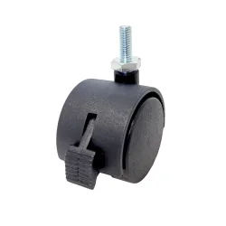 Kółko nylonowe wkręcane 40mm hamulec gwint M6 czarne mod. 1505