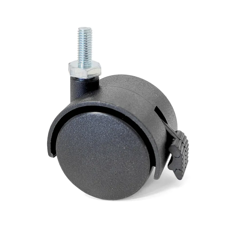 Kółko nylonowe wkręcane 40mm hamulec gwint M6 czarne mod. 1505