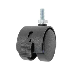 Kółko nylonowe wkręcane 40mm hamulec gwint M6 czarne mod. 1505