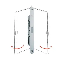 Zamek magnetyczny na klucz 90/35 chrom mat F18 POLARIS 2XT