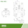 Zawias do drzwi 100x58mm mosiądz złoto antyczne Lewy (pl) mod. 405