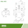 Zawias do drzwi 100x57mm mosiądz złoto antyczne rozłączny LEWY (pl) mod. 405