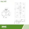 Zawias do drzwi 100x58 mosiądz chrom połysk rozłączny LEWY (pl) mod. 407