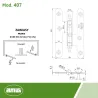 Zawias do drzwi 100x58 mosiądz chrom połysk rozłączny PRAWY (pl) mod. 407