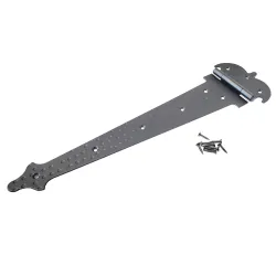 Zawias ozdobny czarny rustykalny 400x131mm młotkowany mod. 554
