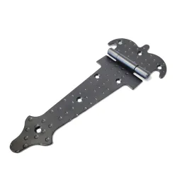 Zawias ozdobny czarny rustykalny 200x111mm młotkowany mod. 554